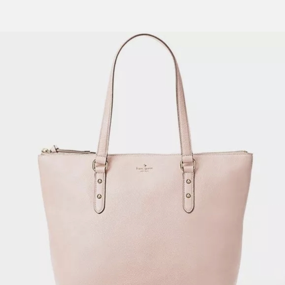 Kate Spade Pink Shoulder Bag with Textured Leather and Zipper Closure
